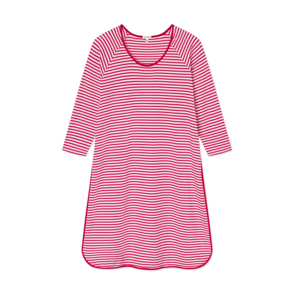 Striped Pink Sleep Shirt Nightgown - Women